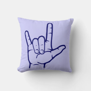 Navy ASL Ik hou van je Sierkussen