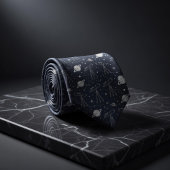 Navy Astronomy Telescopes Planets Stars Pattern Stropdas