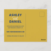 Navy Australia Wedding Save the Date Map Briefkaar Briefkaart (Achterkant)