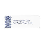 Navy Azulejo | Spaans Tegel Pattern V2 Label (Voorkant)