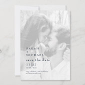 Navy B/W Fotobruiloft Bewaar de datum Save The Date (Voorkant)