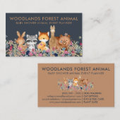 Navy Baby Beer Fox wasbeer Alpaca Visitekaartje (Voorkant / Achterkant)