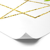 Navy Baby Blauw Bloemen Verjaardagsfeest Welkomstb Poster (Hoek)