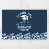 Navy & Baby Blue Afstuderen Dank je Mini Likeurfles Etiket (Enkel label)