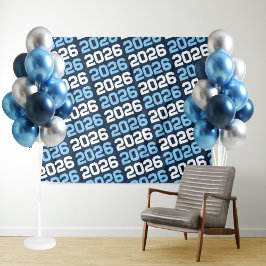 Navy & Baby Blue Class van elk jaar Afstuderen Wandkleed