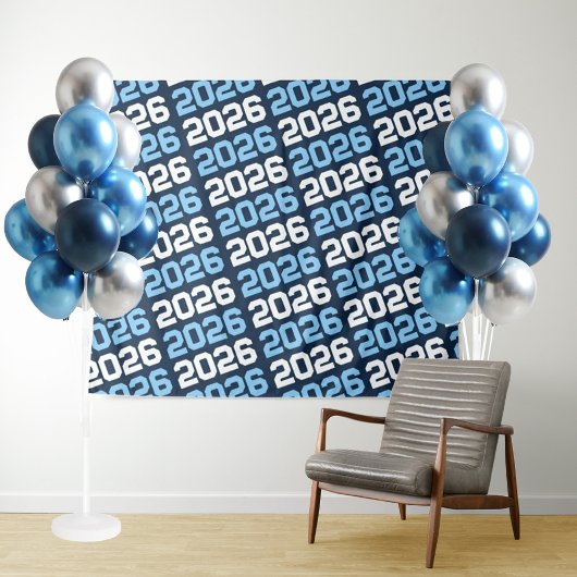 Navy & Baby Blue Class van elk jaar Afstuderen Wandkleed