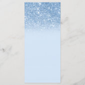 Navy Baby Blue Glitter Het is een Baby shower. Menu (Achterkant)