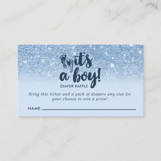 Navy Baby Blue Glitter... Het is een peuterroer. Informatiekaartje (Voorkant)