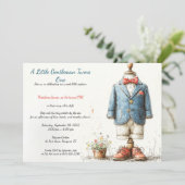 Navy Baby Boy 1e Verjaardag & Parfum Sketch Kaart (Staand voorkant)