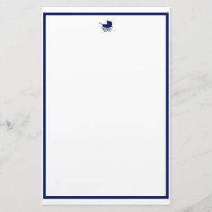 Navy Baby Carriage Briefpapier