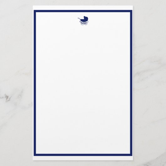 Navy Baby Carriage Briefpapier (Voorkant)