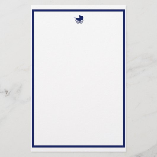 Navy Baby Carriage Briefpapier (Voorkant)