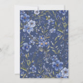 Navy Baby in Bloom Shower Invitation Kaart (Achterkant)