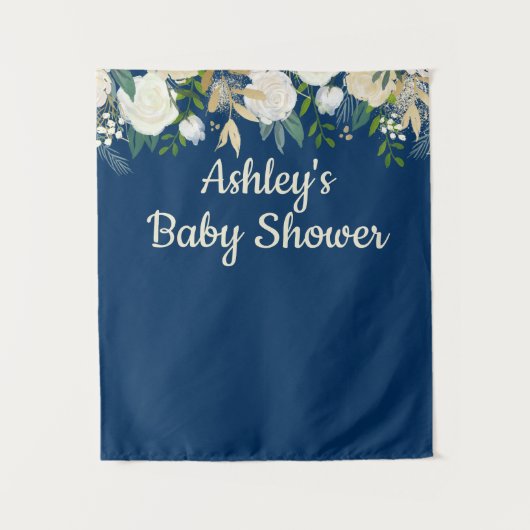 Navy Baby shower Foto Booth Backdrop Foto Prop Wandkleed (Voorkant)