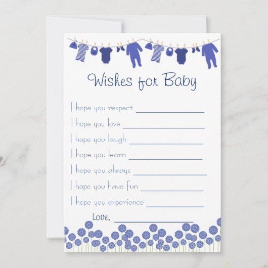 Navy Baby shower wenst voor Baby spel Kaart (Voorkant)