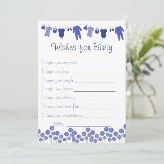 Navy Baby shower wenst voor Baby spel Kaart (Staand voorkant)