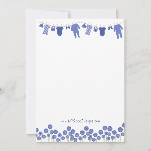 Navy Baby shower wenst voor Baby spel Kaart (Achterkant)