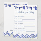 Navy Baby shower wenst voor Baby spel Kaart (Voorkant / Achterkant)