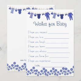 Navy Baby shower wenst voor Baby spel Kaart