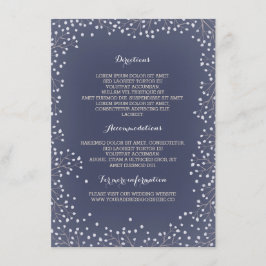 Navy Baby's Breath Wedding Details Informatiekaartje