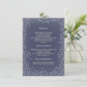 Navy Baby's Breath Wedding Details Informatiekaartje (Staand voorkant)