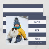 Navy Band Happy New Year-fotokaart Feestdagenkaart (Voorkant / Achterkant)