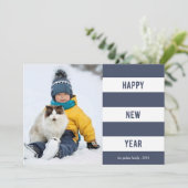 Navy Band Happy New Year-fotokaart Feestdagenkaart (Staand voorkant)
