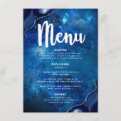 Navy Bar Mitzvah Galaxy Waterverf Agaat Script Menu (Voorkant)