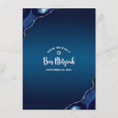 Navy Bar Mitzvah Galaxy Waterverf Agaat Script Menu (Achterkant)