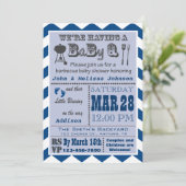 Navy Barbecue BaByQ Baby shower Kaart (Staand voorkant)