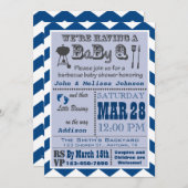 Navy Barbecue BaByQ Baby shower Kaart (Voorkant / Achterkant)