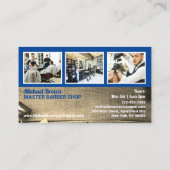 Navy Barber shop foto rustieke kapsalon voor manne Visitekaartje (Achterkant)