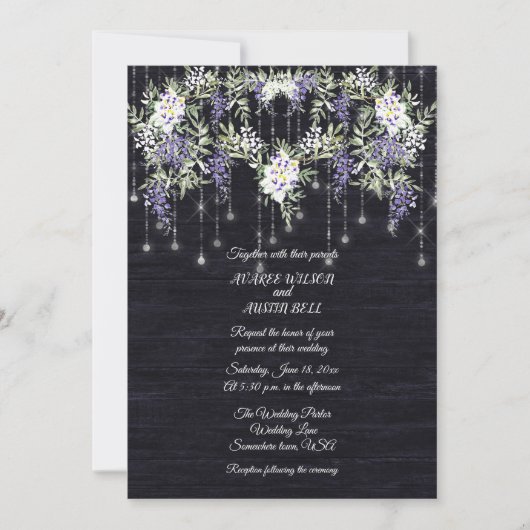 Navy Barnboard String Lights Wisteria (Voorkant)