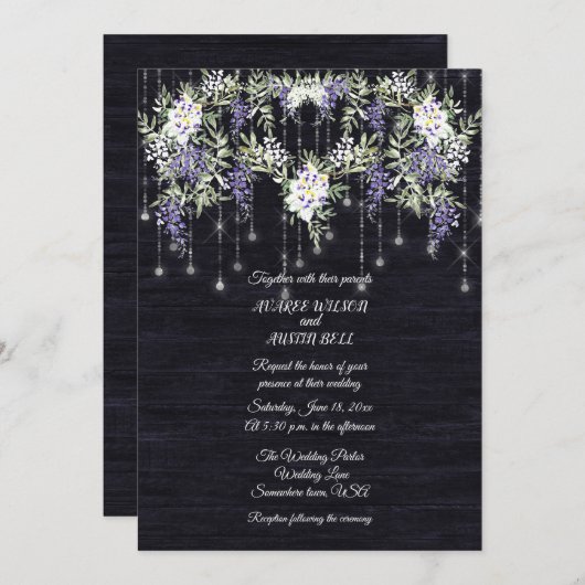 Navy Barnboard String Lights Wisteria (Voorkant / Achterkant)