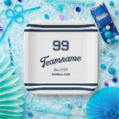 Navy Baseball Club Custom Player Nummer & TeamName Papieren Bordje (Feest)