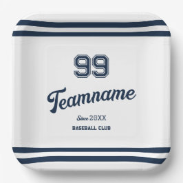 Navy Baseball Club Custom Player Nummer & TeamName Papieren Bordje