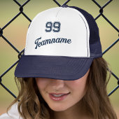 Navy Baseball Custom Speler Nummer & Team Naam Trucker Pet