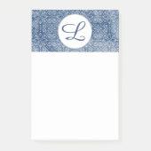 Navy Batik Monogram Post Post-it® Notes (Voorkant)