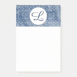 Navy Batik Monogram Post Post-it® Notes