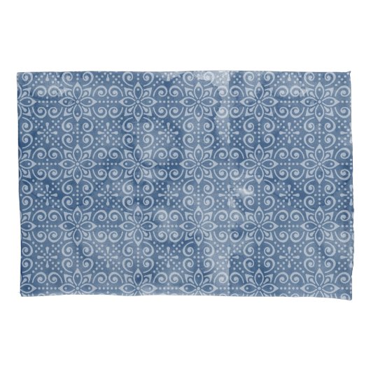 Navy Batik Pillowcase Kussensloop (Voorkant)