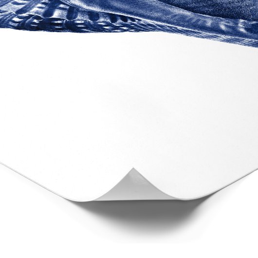 Navy Beach Decor Seashell Art Poster (Hoek)