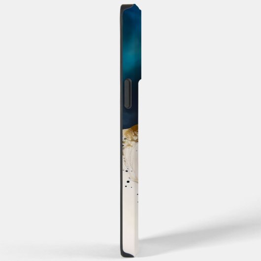 Navy Beige en Brown Ink Wash met Monogram Case-Mate iPhone Case (Achterkant / Rechts)