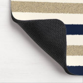 Navy / Beige / White Paper Stripes Muismat (Hoek)