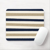 Navy / Beige / White Paper Stripes Muismat (Met muis)