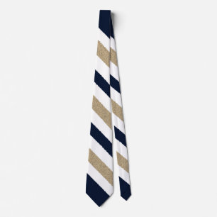 Navy / Beige / White Paper Stripes Stropdas