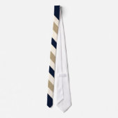 Navy / Beige / White Paper Stripes Stropdas (Achterkant)