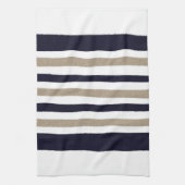 Navy / Beige / White Paper Stripes Theedoek (Verticaal)