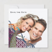 Navy & Berry Berry Elegant Damask Peacock Wedding Kaart (Voorkant)