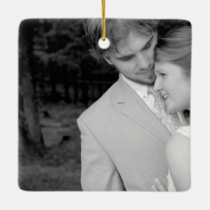 Navy & Berry Berry Elegant Damask Peacock Wedding Keramisch Ornament