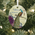 Navy & Berry Berry Elegant Damask Peacock Wedding Metalen Ornament<br><div class="desc">Navy en Berry Berry Elegant Damask Peacock Wedding Invitations Verloving,  Jubileum,  Weduwschap met je foto Verplette Canvas foto's</div>